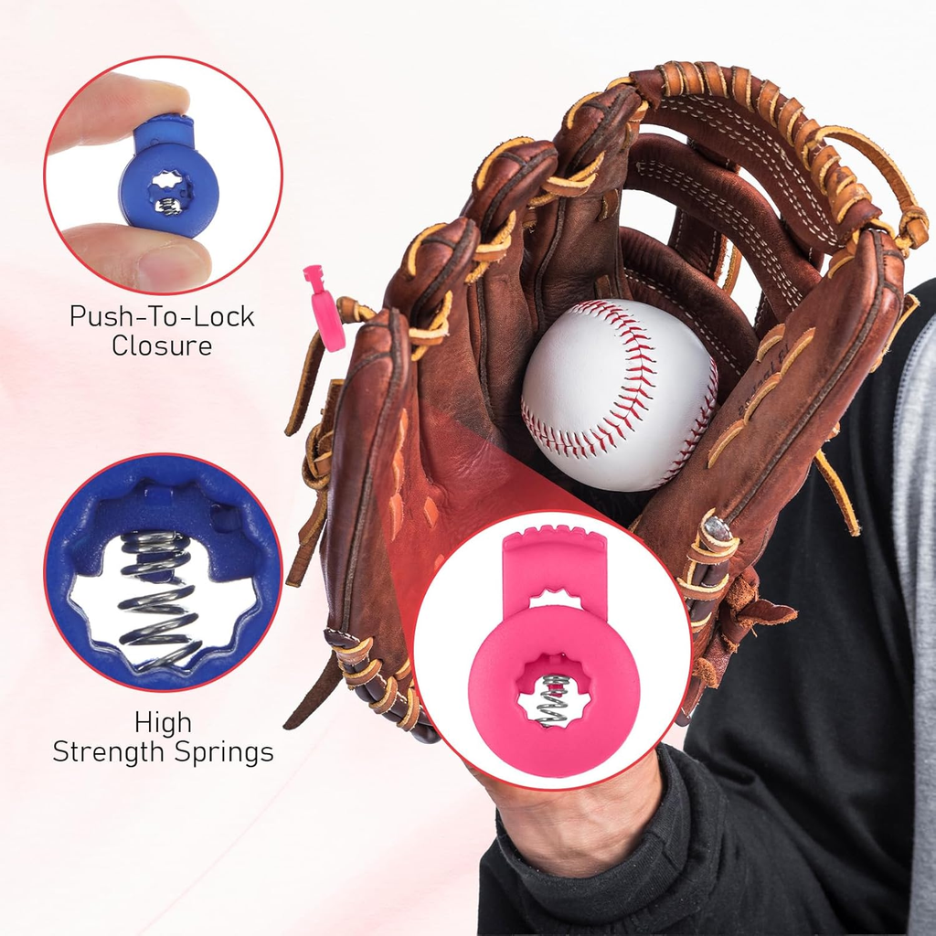 36 Pcs Baseball Glove Locks, Glove Lace Locks, Never Need Tying Knots Again, Glo