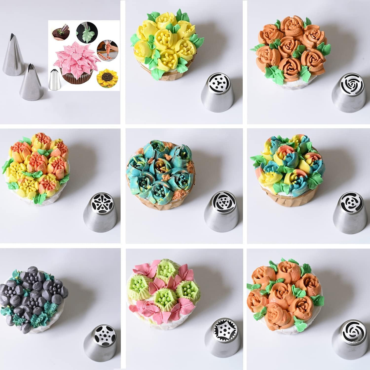 28 Pcs Russian Piping Tips Set, Frosting Nozzle Kit, Baking Supplies for Cookie