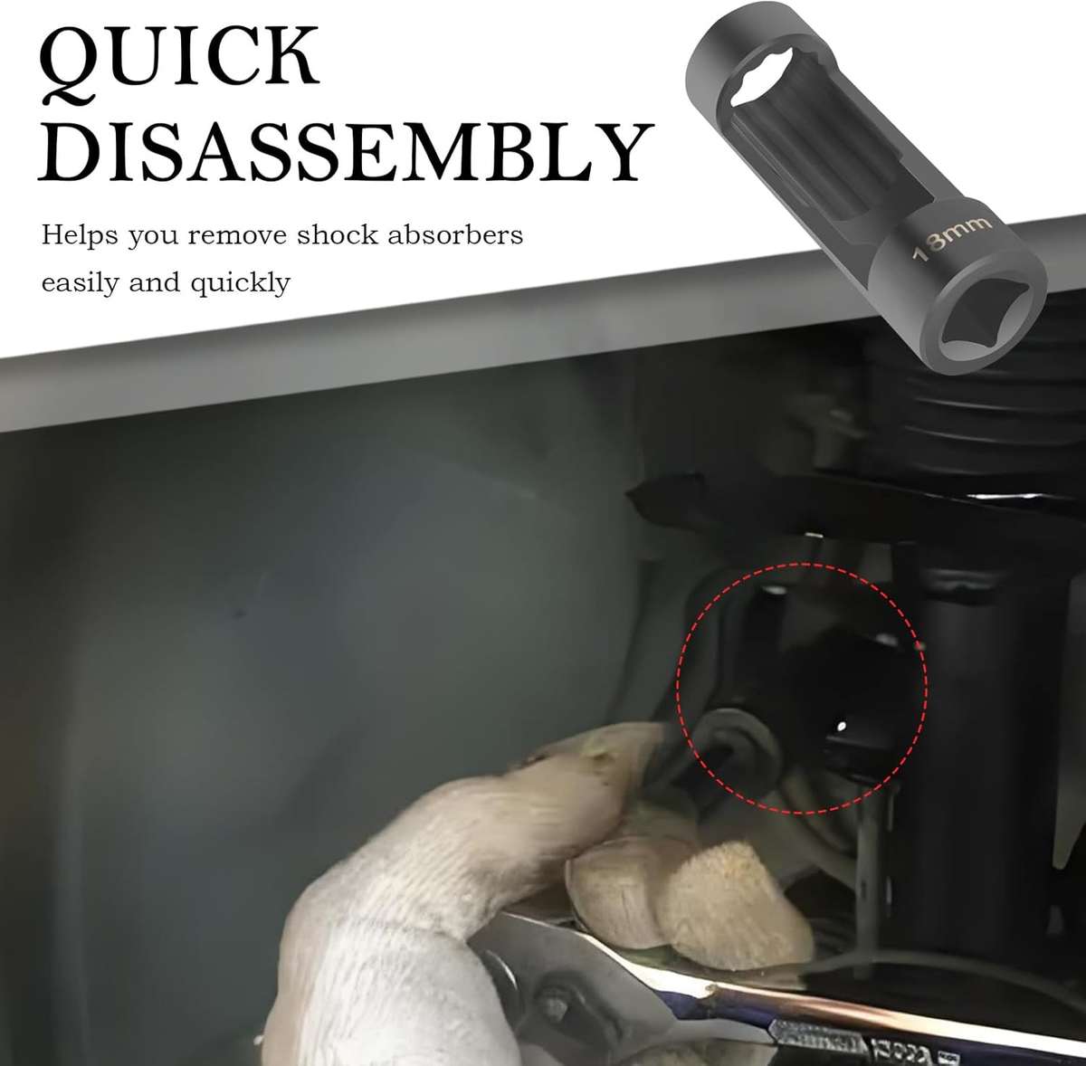 18Mm Shock Absorber Socket for Removal of Shock Absorbers Nut,Strut Nut Socket w