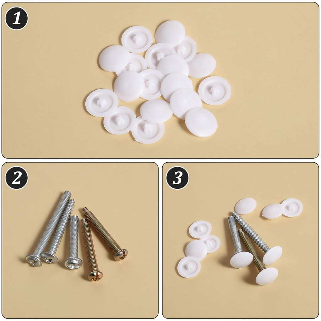 150 Pcs Screw Cap Covers, 12Mm Screws Caps White Waterproof Self Tapping Cap Dec