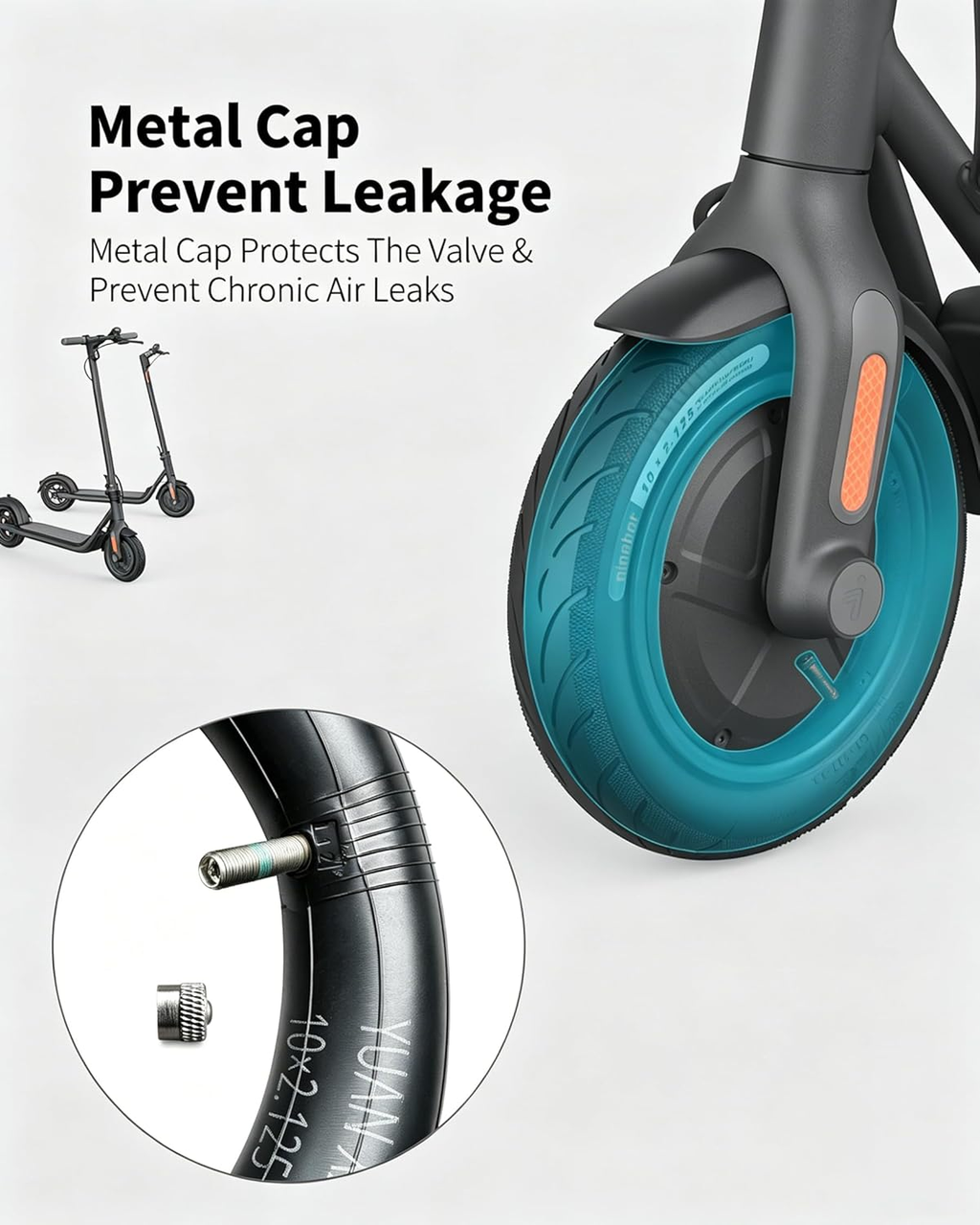 10X2.125 Thickened Inner Tube Compatible with Ninebot by Segway Kickscooter F20/