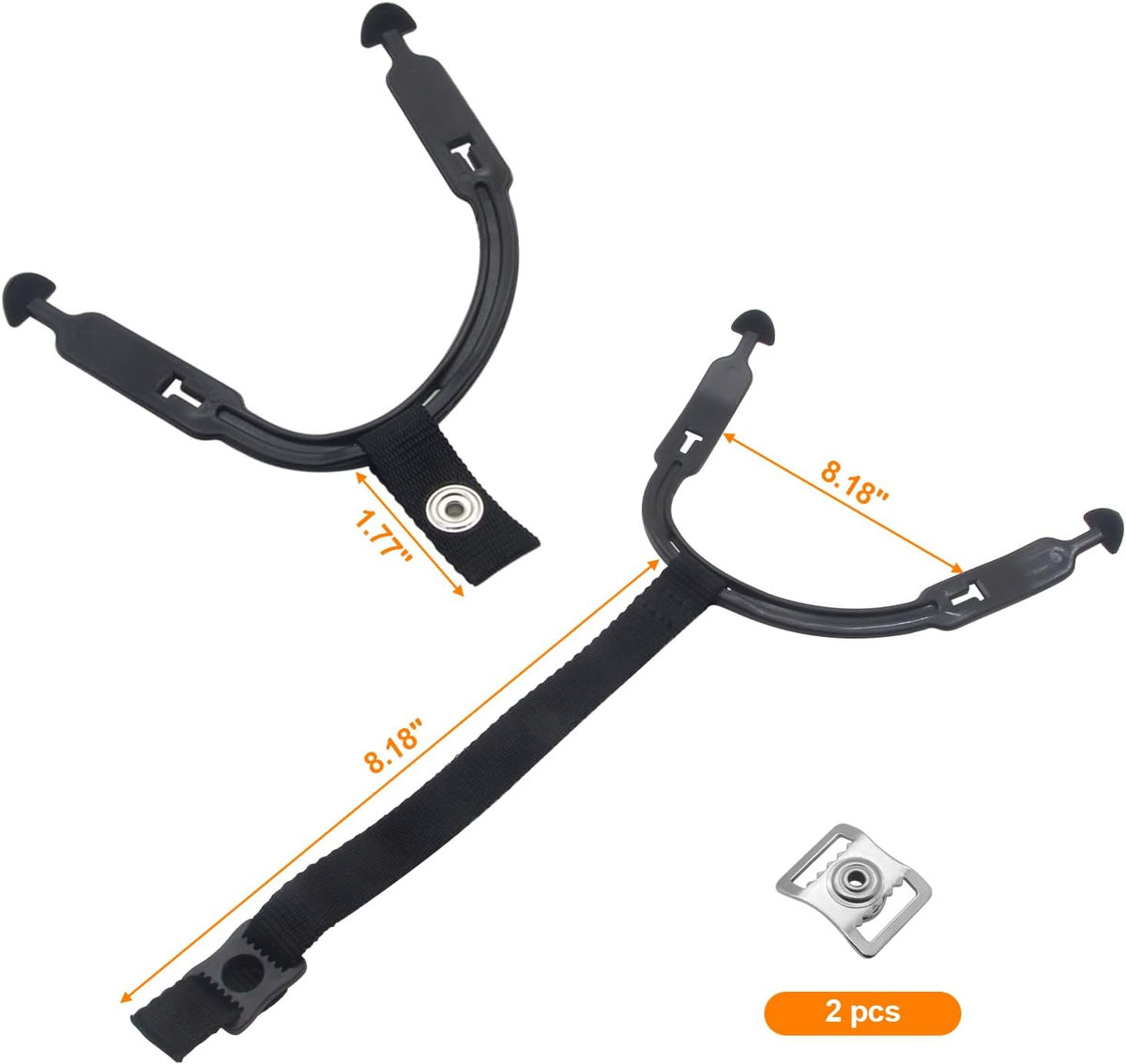 1 Set Hockey Helmet Chin Strap with 2 Stainless Steel Single Strengthened Snap,