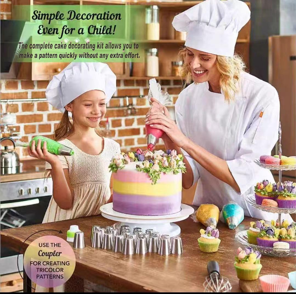 28 Pcs Russian Piping Tips Set, Frosting Nozzle Kit, Baking Supplies for Cookie