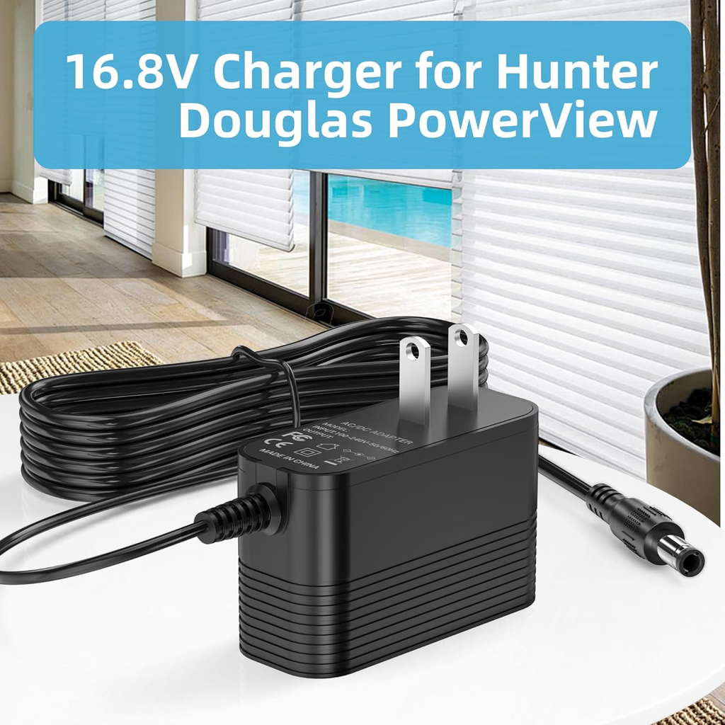 16.8V Charger for Hunter Douglas Battery Wand, Powerview Shades Motorization Con