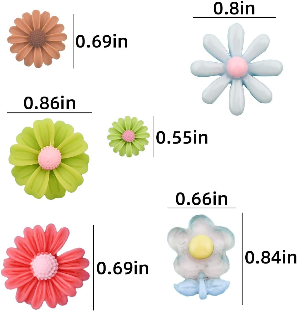 100 Flatback Resin Daisy Flowers for Craft DIY Flower Cabochons for Jewelry Maki