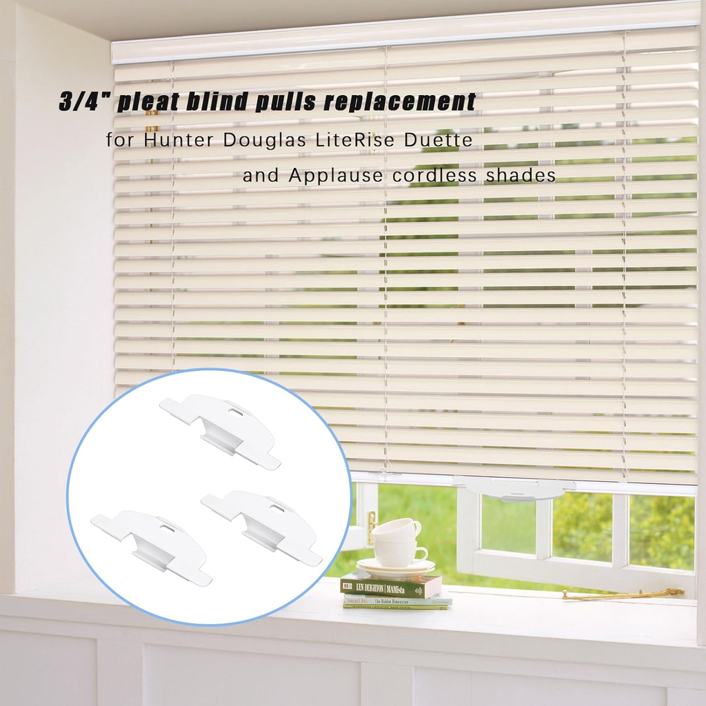 3/4" Pleat Lite Rise Handles Blind Pulls for Hunter Douglas Duette and Applause