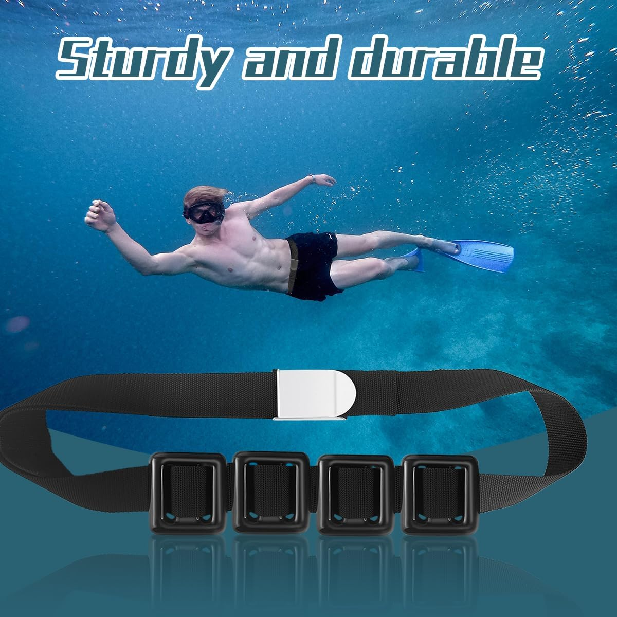 4 Pcs Scuba Weight Belt,Diving Weight Belt with Metal Block Buckle Coated Dive W