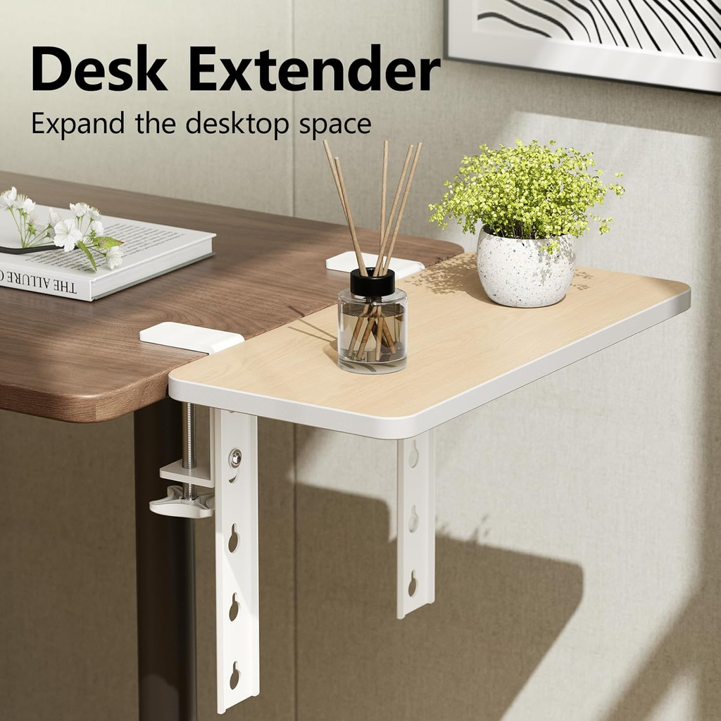 3 in 1 Clamp-On 15.7"×7.5" Desk Extender, Heavy-Duty Side/Top Desk Organizer She