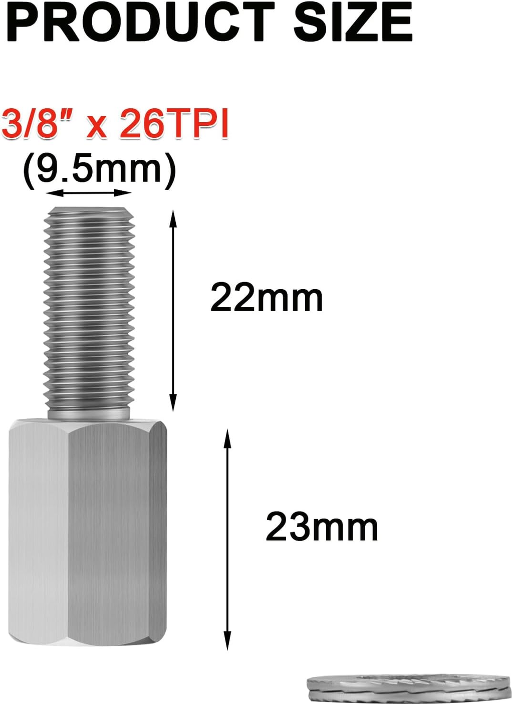 2Pcs Upgraded Bicycle Axle Extenders,304 Stainless Steel Stabilizer Extension Bo