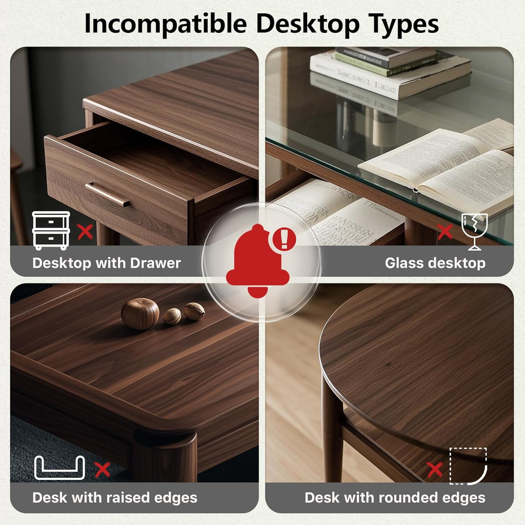3 in 1 Clamp-On 15.7"×7.5" Desk Extender, Heavy-Duty Side/Top Desk Organizer She