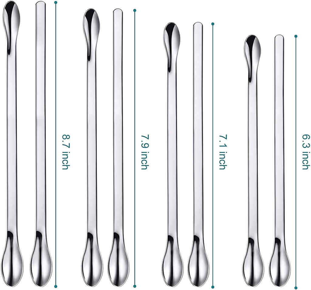 25 Pcs Stainless Steel Lab Spatula Micro Scoop Set Laboratory Tiny Mixing Spatul