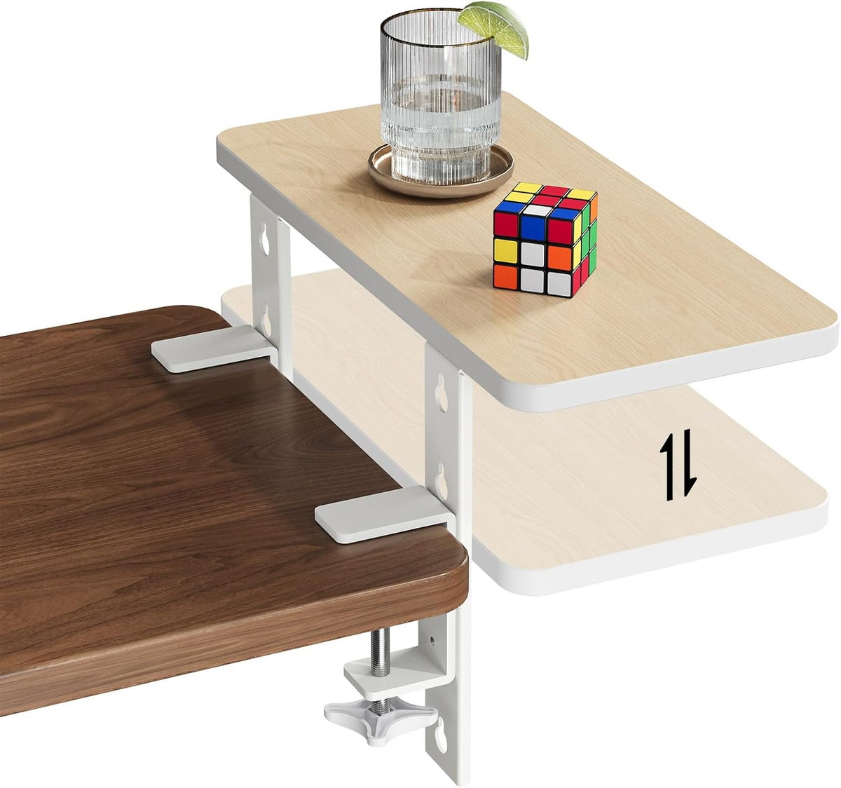 3 in 1 Clamp-On 15.7"×7.5" Desk Extender, Heavy-Duty Side/Top Desk Organizer She