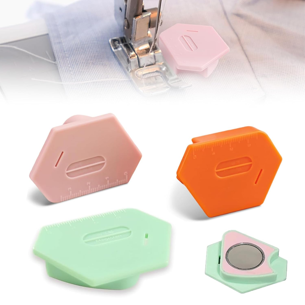 3 Pack Magnetic Seam Guide for Sewing Machine, Upgraded Multifunctional Polygona