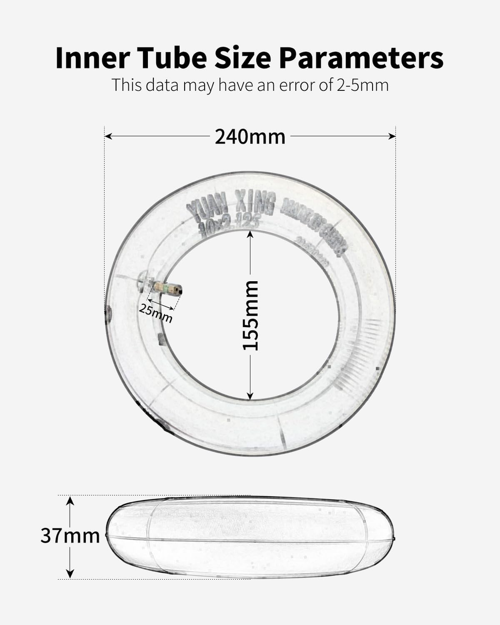 10X2.125 Thickened Inner Tube Compatible with Ninebot by Segway Kickscooter F20/