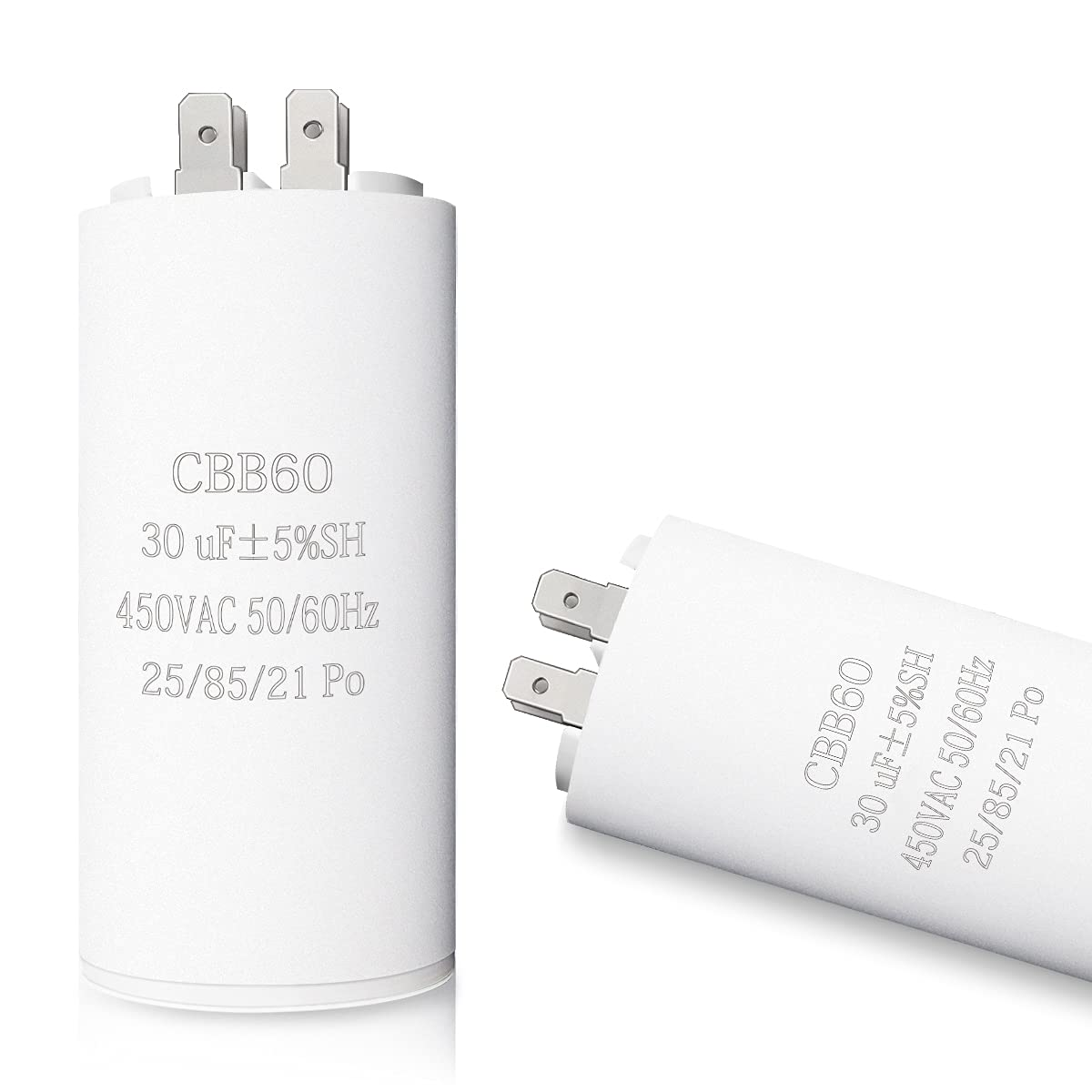 30UF CBB60 Motor Run Capacitor, 450VAC 50/60HZ Cylindrical Capacitor for Motor R