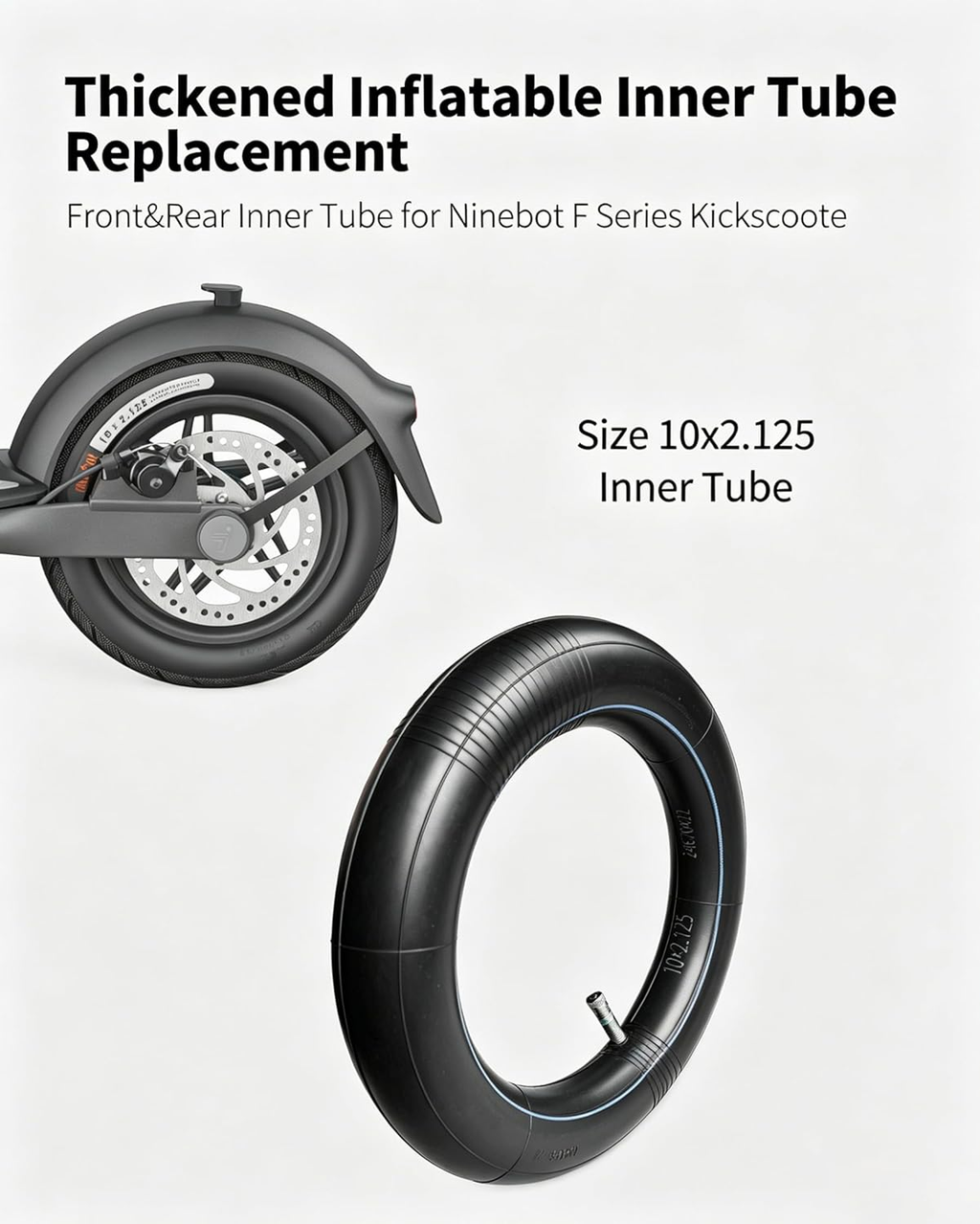 10X2.125 Thickened Inner Tube Compatible with Ninebot by Segway Kickscooter F20/