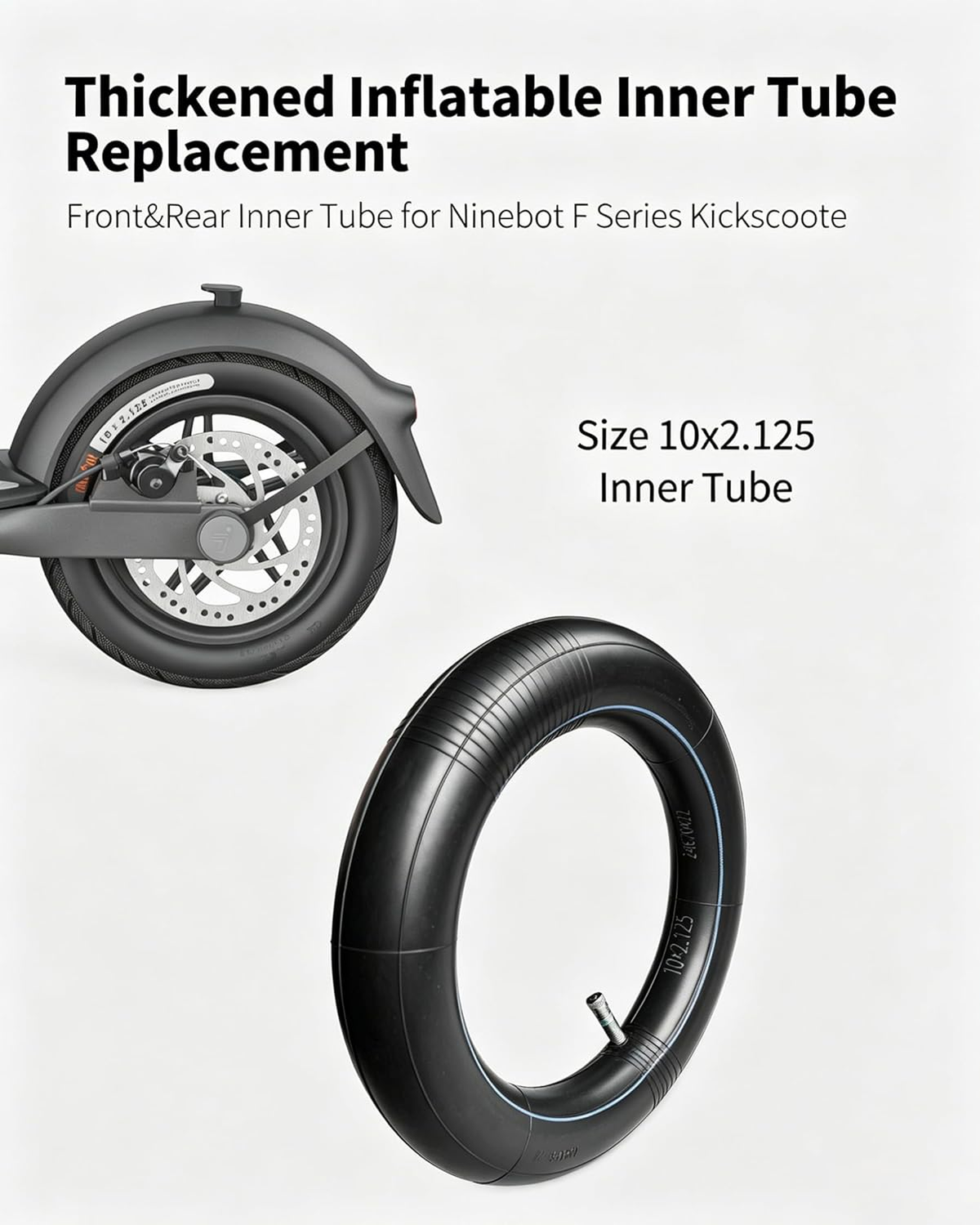 10X2.125 Thickened Inner Tube Compatible with Ninebot by Segway Kickscooter F20/