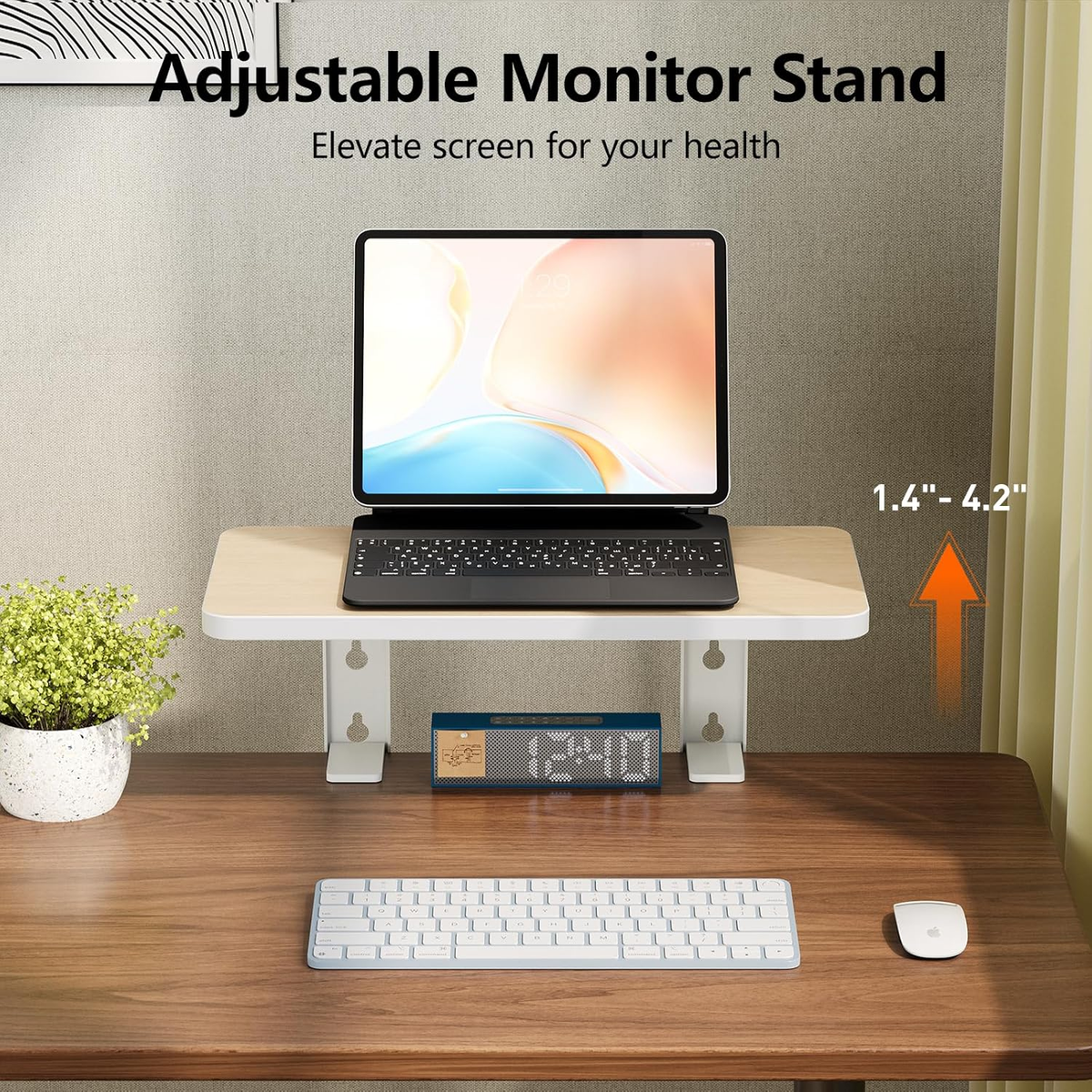3 in 1 Clamp-On 15.7"×7.5" Desk Extender, Heavy-Duty Side/Top Desk Organizer She