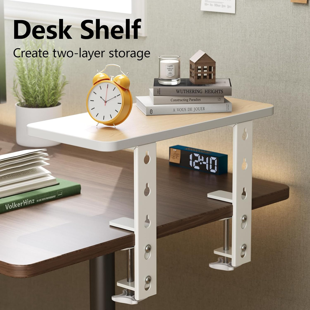 3 in 1 Clamp-On 15.7"×7.5" Desk Extender, Heavy-Duty Side/Top Desk Organizer She
