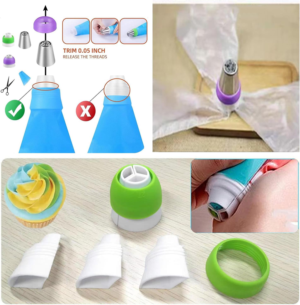 28 Pcs Russian Piping Tips Set, Frosting Nozzle Kit, Baking Supplies for Cookie