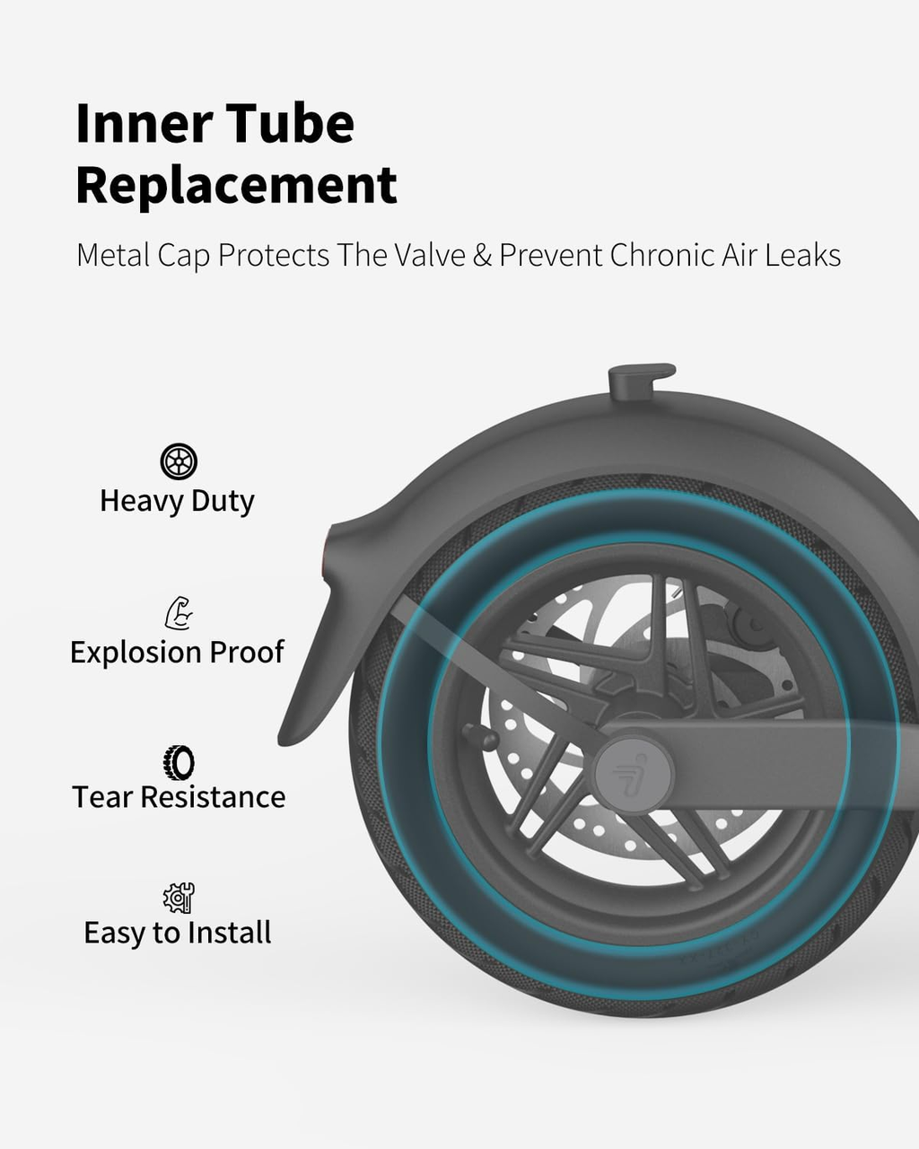 10X2.125 Thickened Inner Tube Compatible with Ninebot by Segway Kickscooter F20/