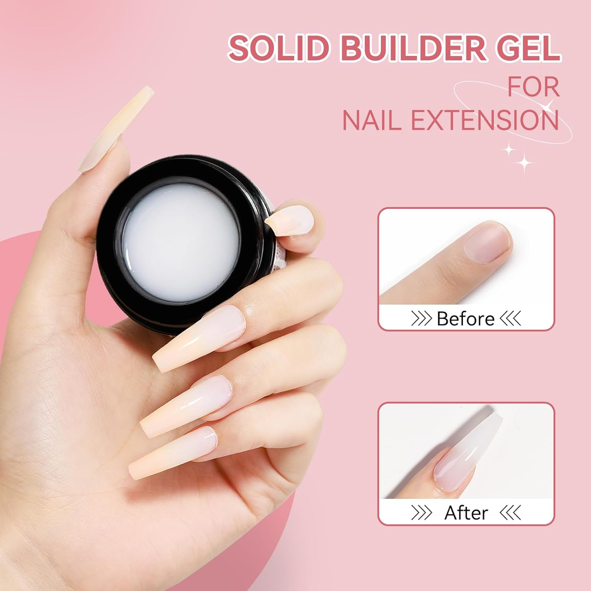 3D Nail Art Gel Clear and White Solid Builder Gel for Nails Non-Stick Hand Sculp