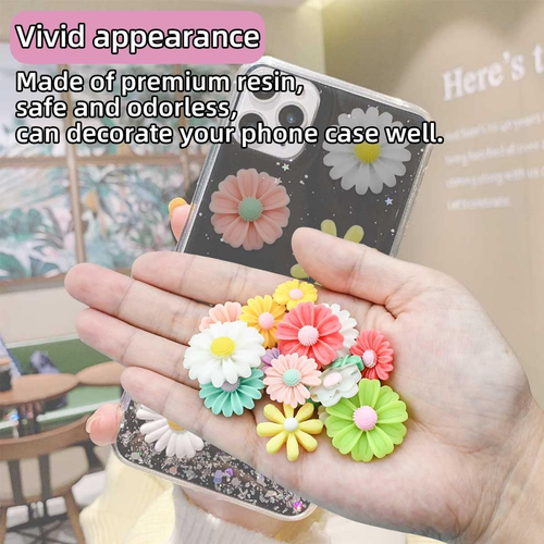 100 Flatback Resin Daisy Flowers for Craft DIY Flower Cabochons for Jewelry Maki