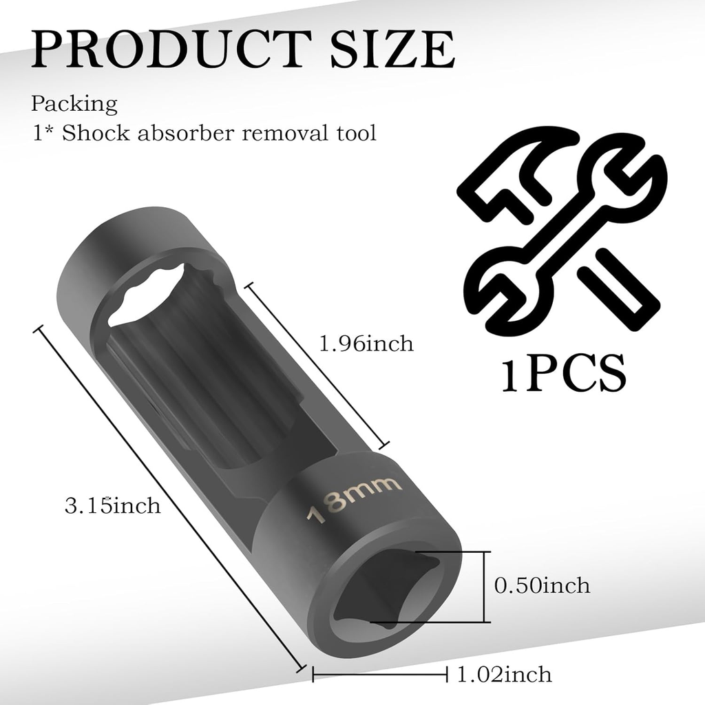18Mm Shock Absorber Socket for Removal of Shock Absorbers Nut,Strut Nut Socket w