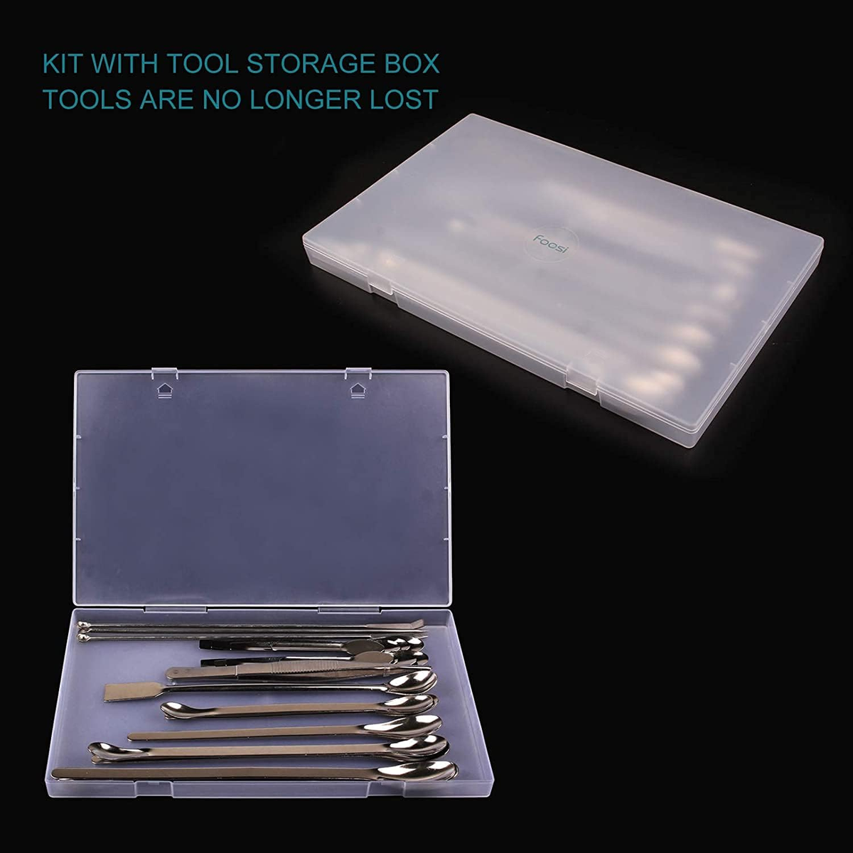 25 Pcs Stainless Steel Lab Spatula Micro Scoop Set Laboratory Tiny Mixing Spatul