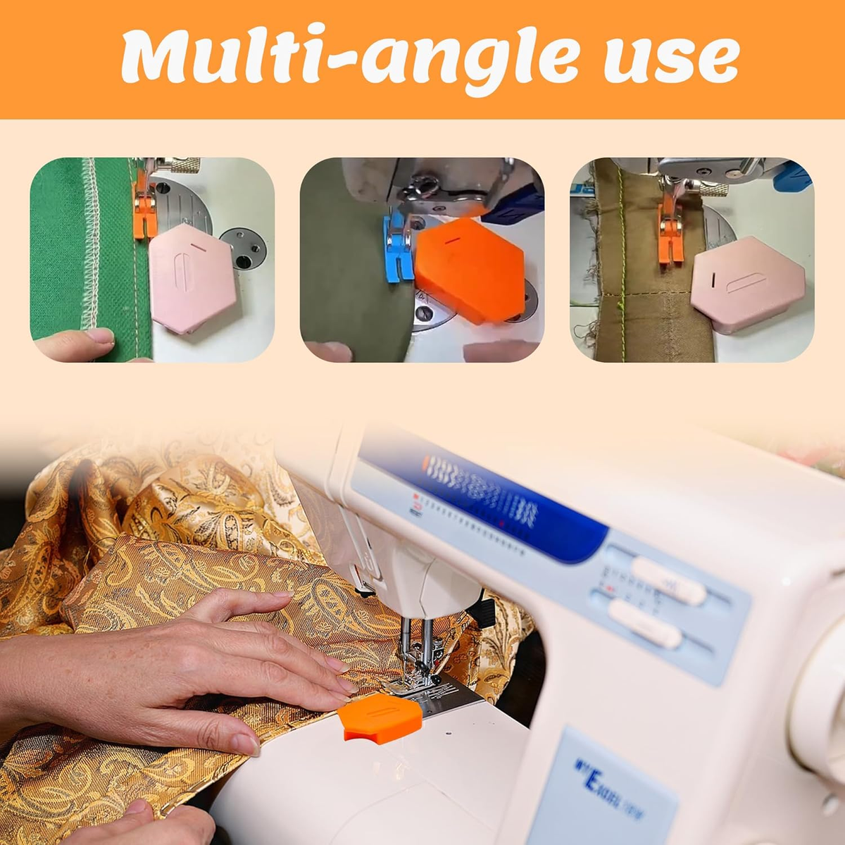 3 Pack Magnetic Seam Guide for Sewing Machine, Upgraded Multifunctional Polygona