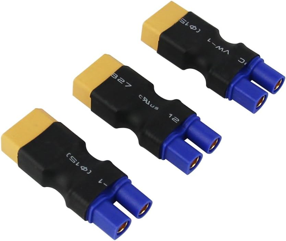 3Pcs Male XT60 to Female EC3 Losi Connector Adapter for Crawler Turnigy(Pack of