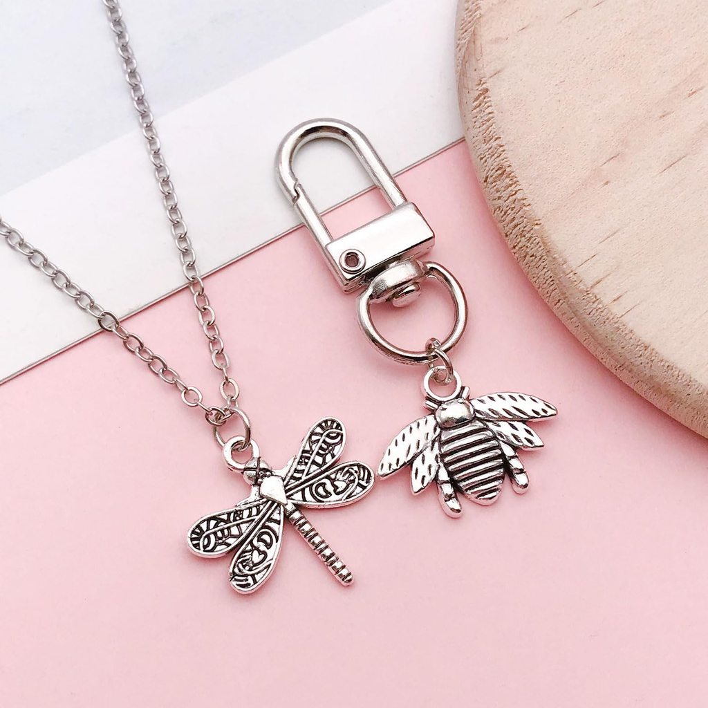 100Pcs Craft Supplies Mixed Butterfly Dragonfly Bee Insect Charms for Jewelry Ma