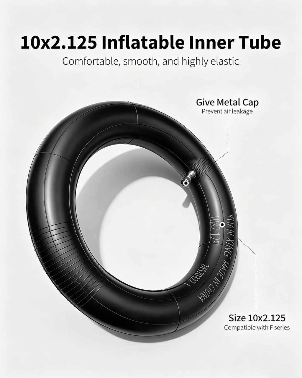 10X2.125 Thickened Inner Tube Compatible with Ninebot by Segway Kickscooter F20/