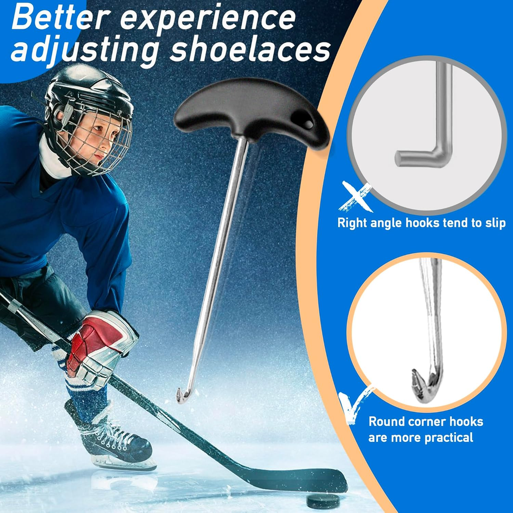 2-Pack Skate Lace Tighteners - Ice Hockey Skate Lace Tightener Tool - Stainless
