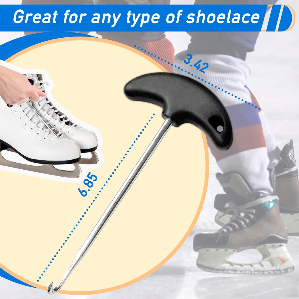 2-Pack Skate Lace Tighteners - Ice Hockey Skate Lace Tightener Tool - Stainless