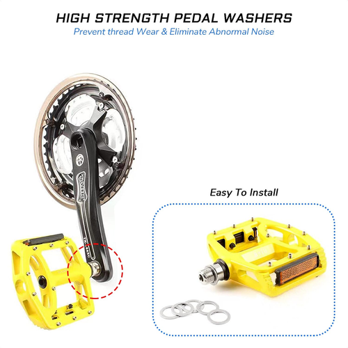 10 PCS Bike Pedal Washers Stainless Steel Pedal Gasket Replacement for Mountain