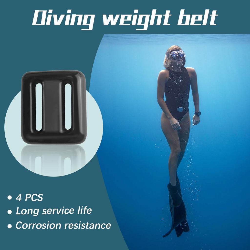 4 Pcs Scuba Weight Belt,Diving Weight Belt with Metal Block Buckle Coated Dive W