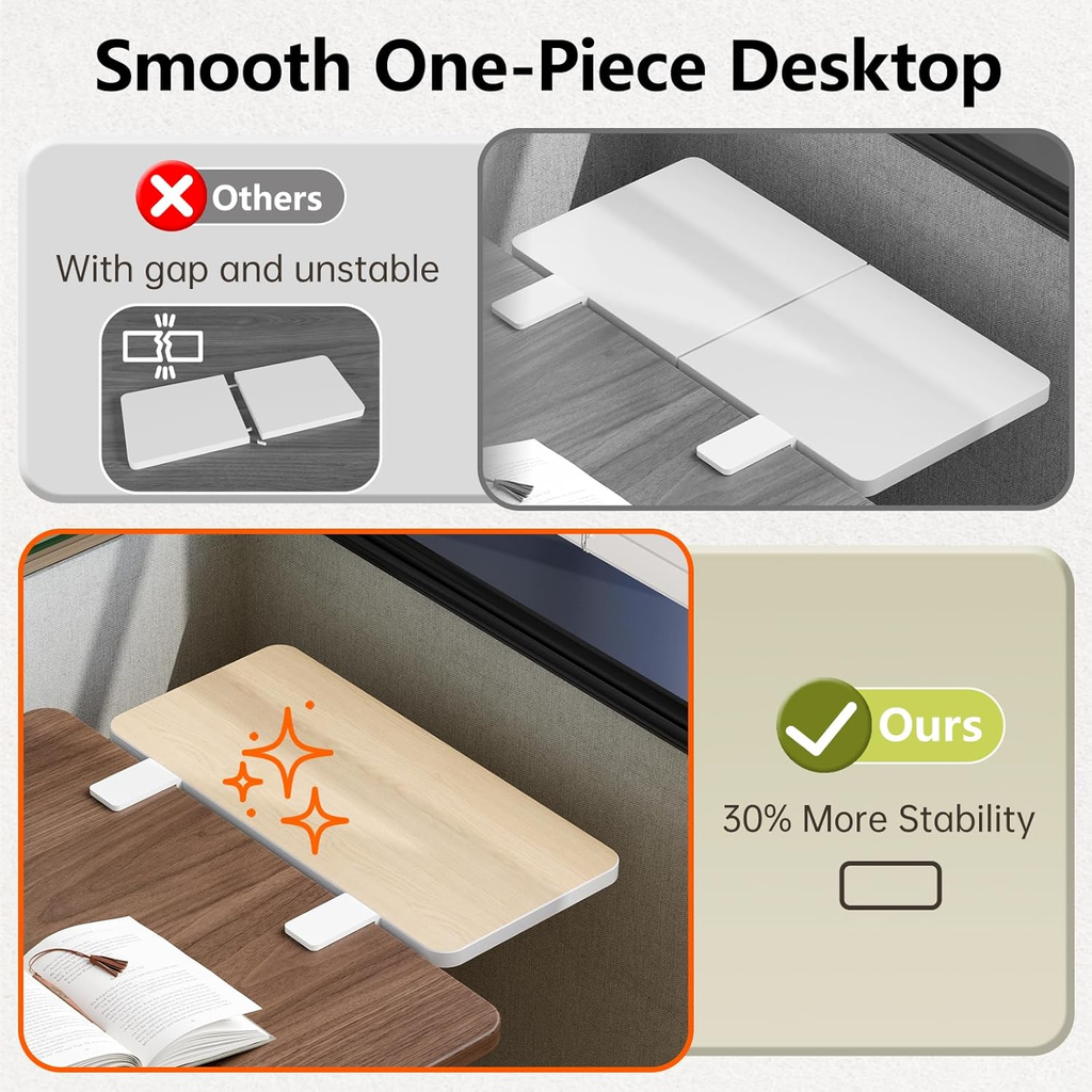 3 in 1 Clamp-On 15.7"×7.5" Desk Extender, Heavy-Duty Side/Top Desk Organizer She