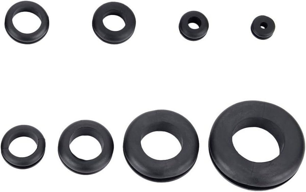 180 Pieces Rubber Grommet Assortment Kit Electrical Conductor Eyelet Ring Gasket