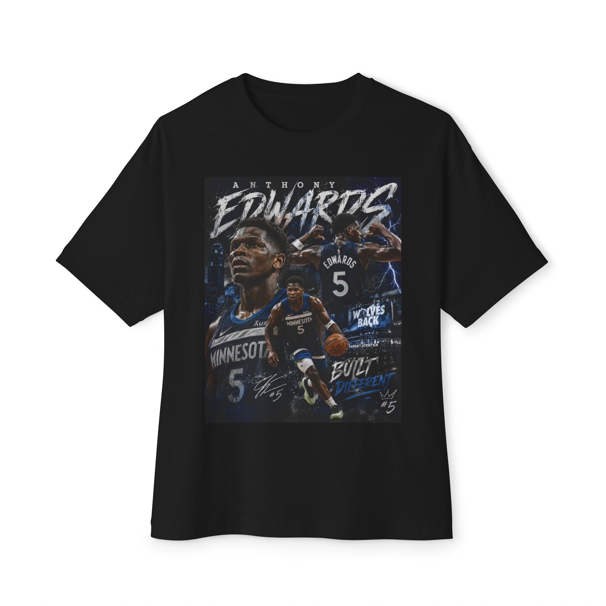 Anthony Edwards Minnesota Wolves Tee — Oversized Boxy Basketball Shirt