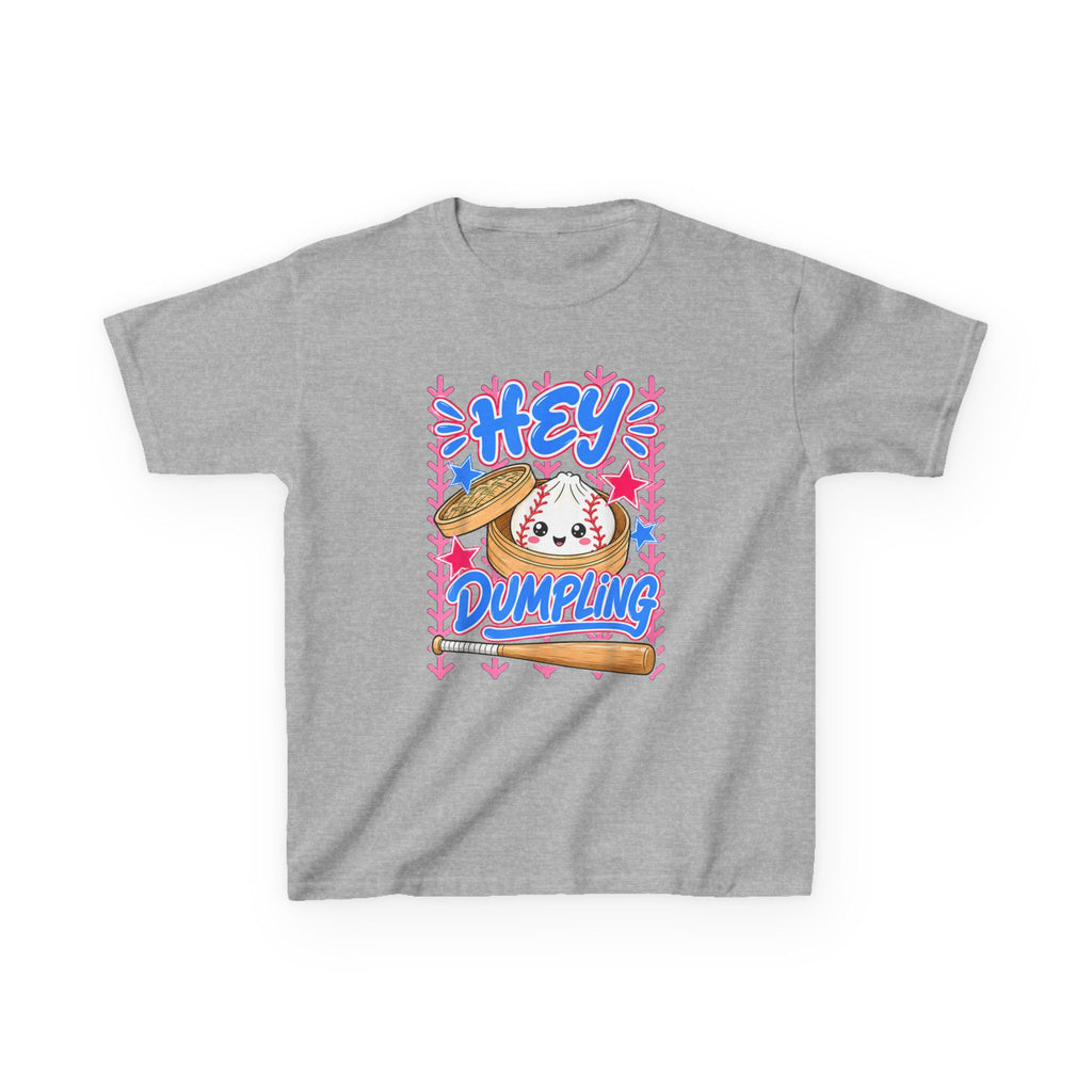 Hey Dumpling Kids T‑Shirt — Cute Kawaii Dumpling Graphic Tee for Toddlers & Kids