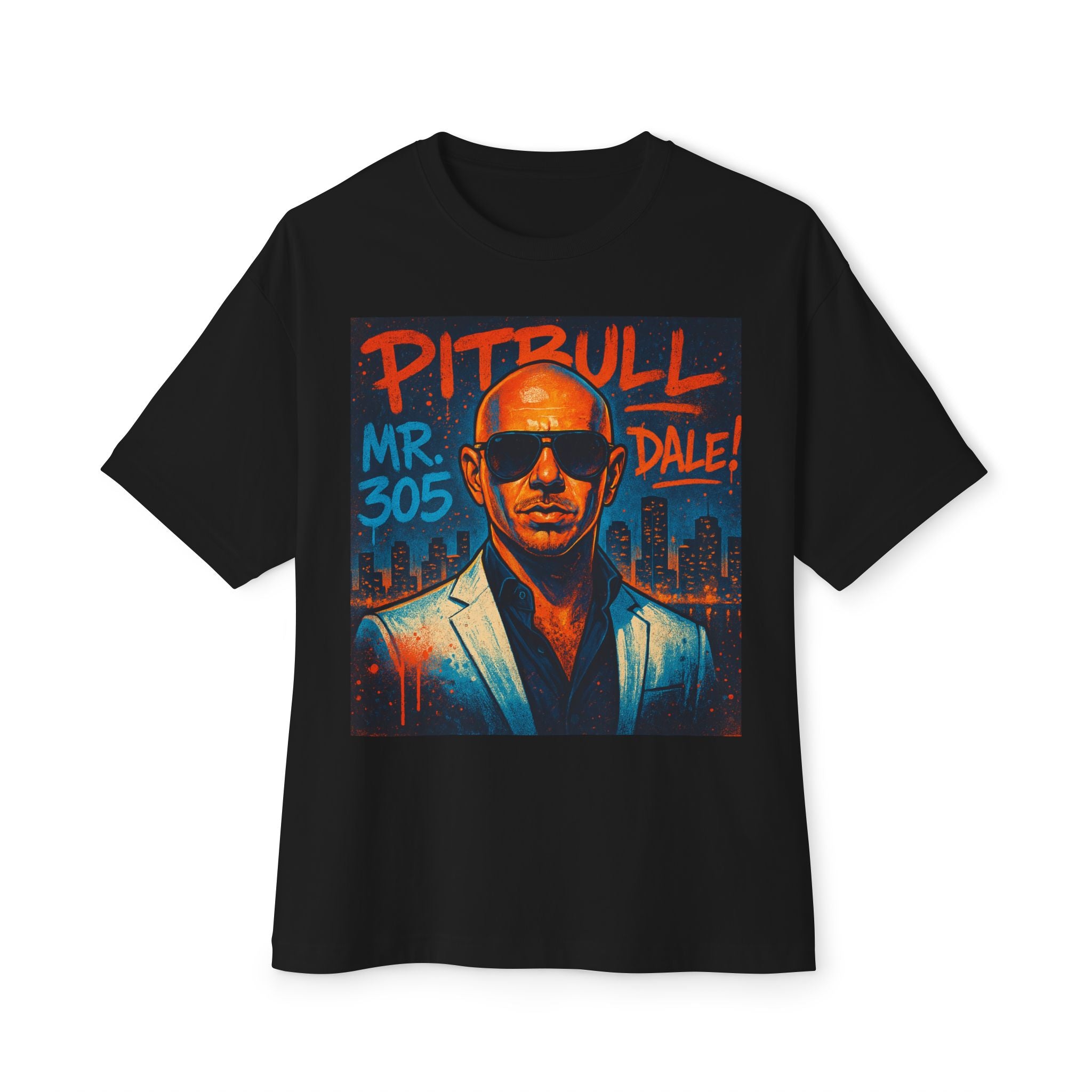Graphic Tee — 'Pitbull Mr 305' Retro City Portrait