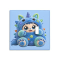 Blue Puff Light Switch Plate