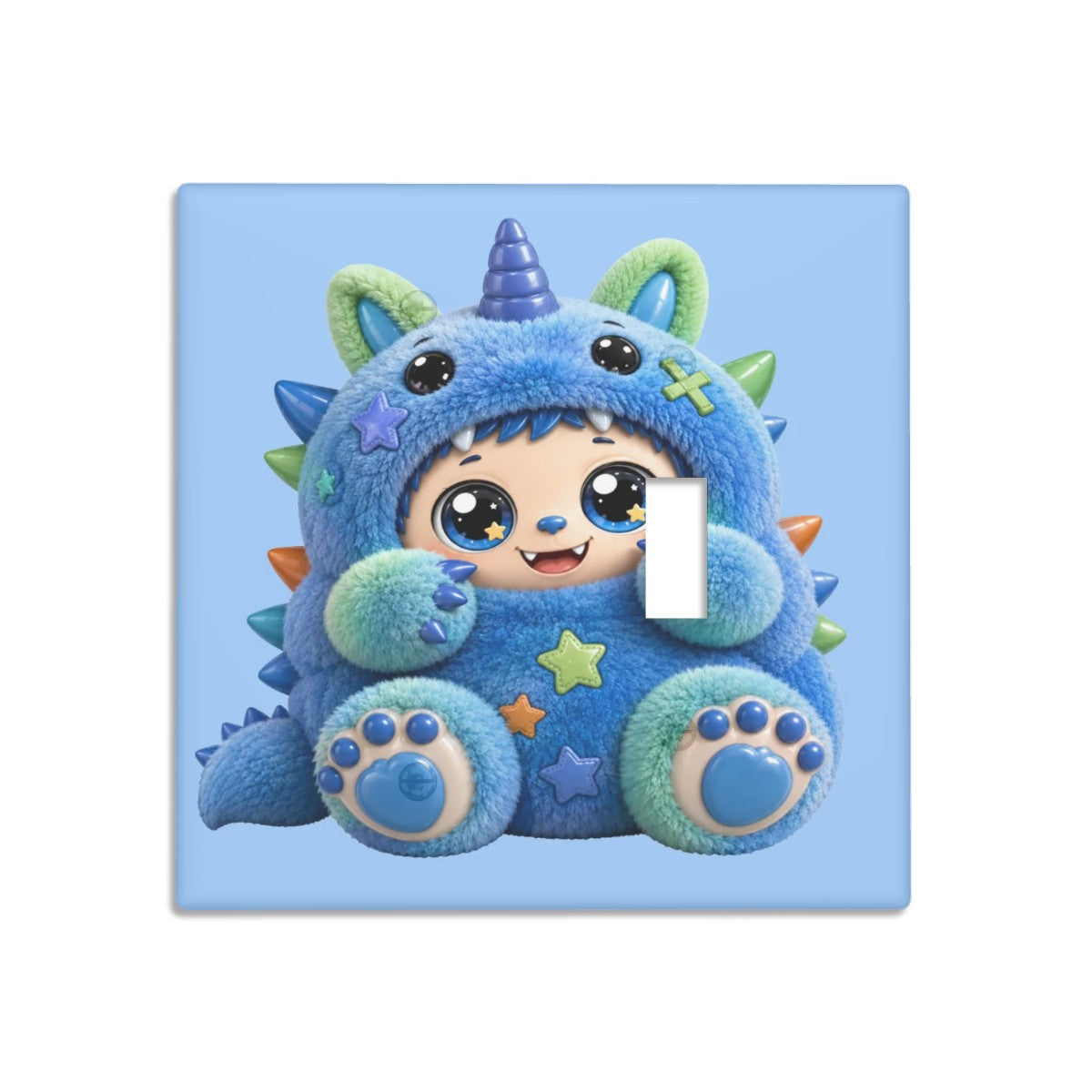 Blue Puff Light Switch Plate