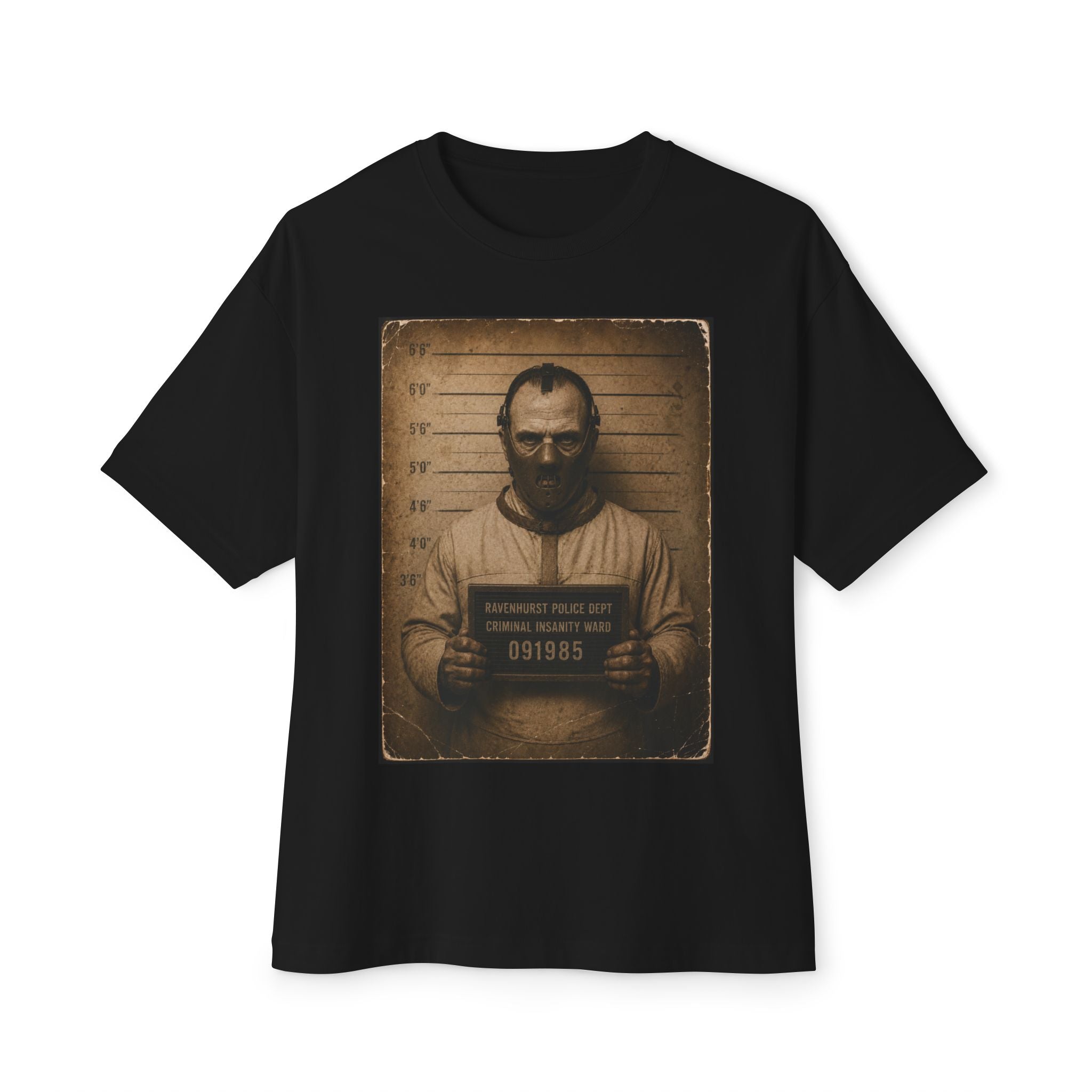 Mugshot Vintage Portrait Tee — Distressed Criminal Lineup Graphic T-Shirt