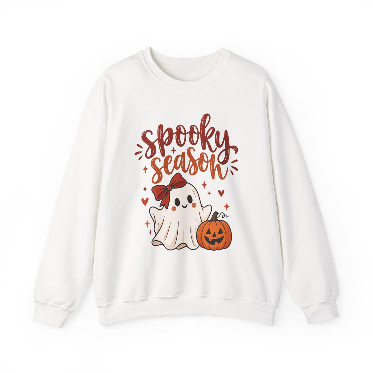 Spooky Season Sweatshirt – Cute Ghost & Pumpkin Halloween Crewneck