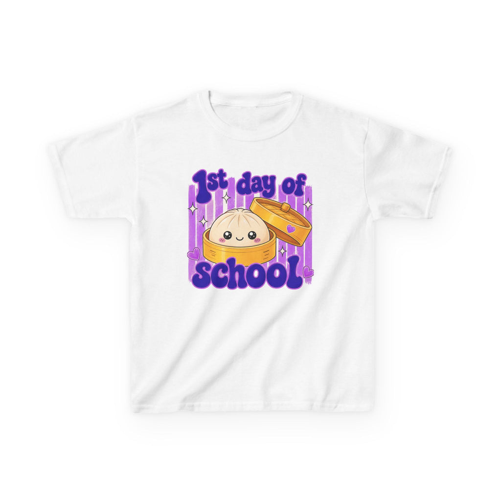 1st Day of School Kids T-Shirt – Cute Dumpling Backpack Design
