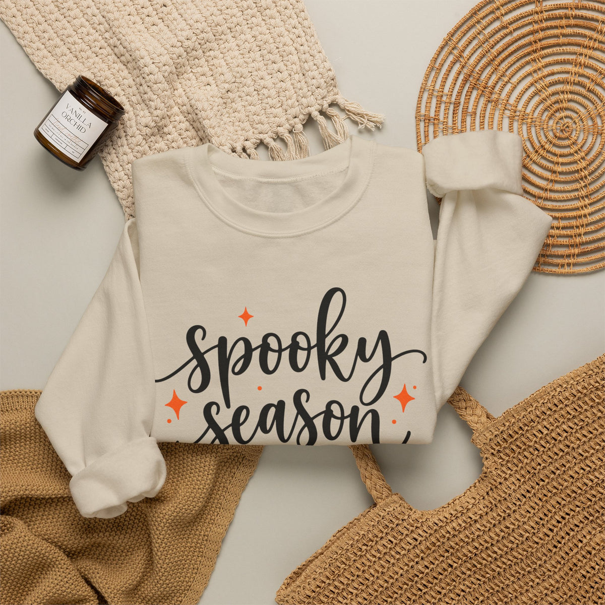 Spooky Season Crewneck Sweatshirt — Cute Ghost Halloween Pullover