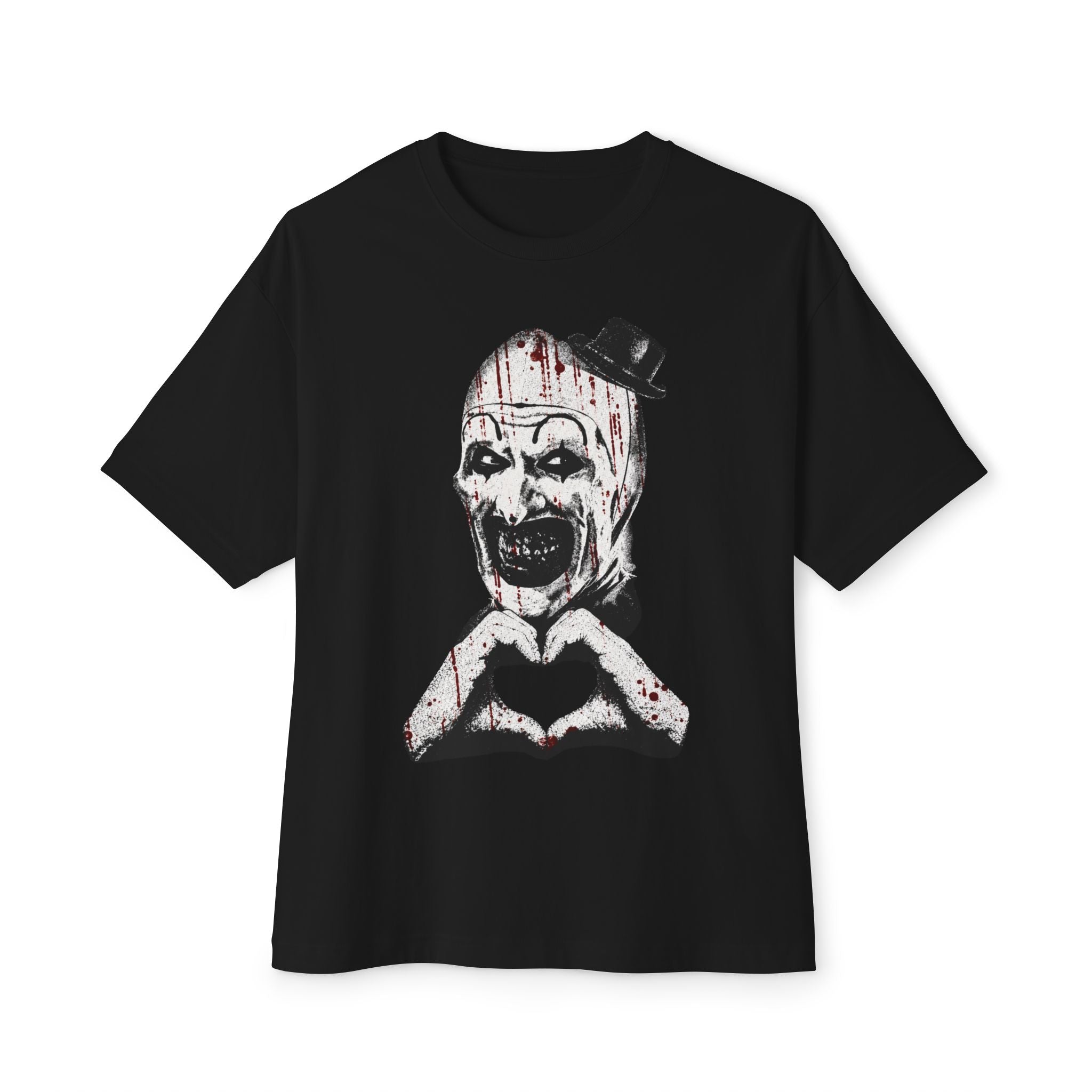 Creepy Bloody Clown Heart Tee — Horror Graphic T-Shirt