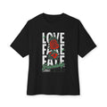 Love, Fate & Friendship Graphic Tee — Rose Typography Oversized Shirt